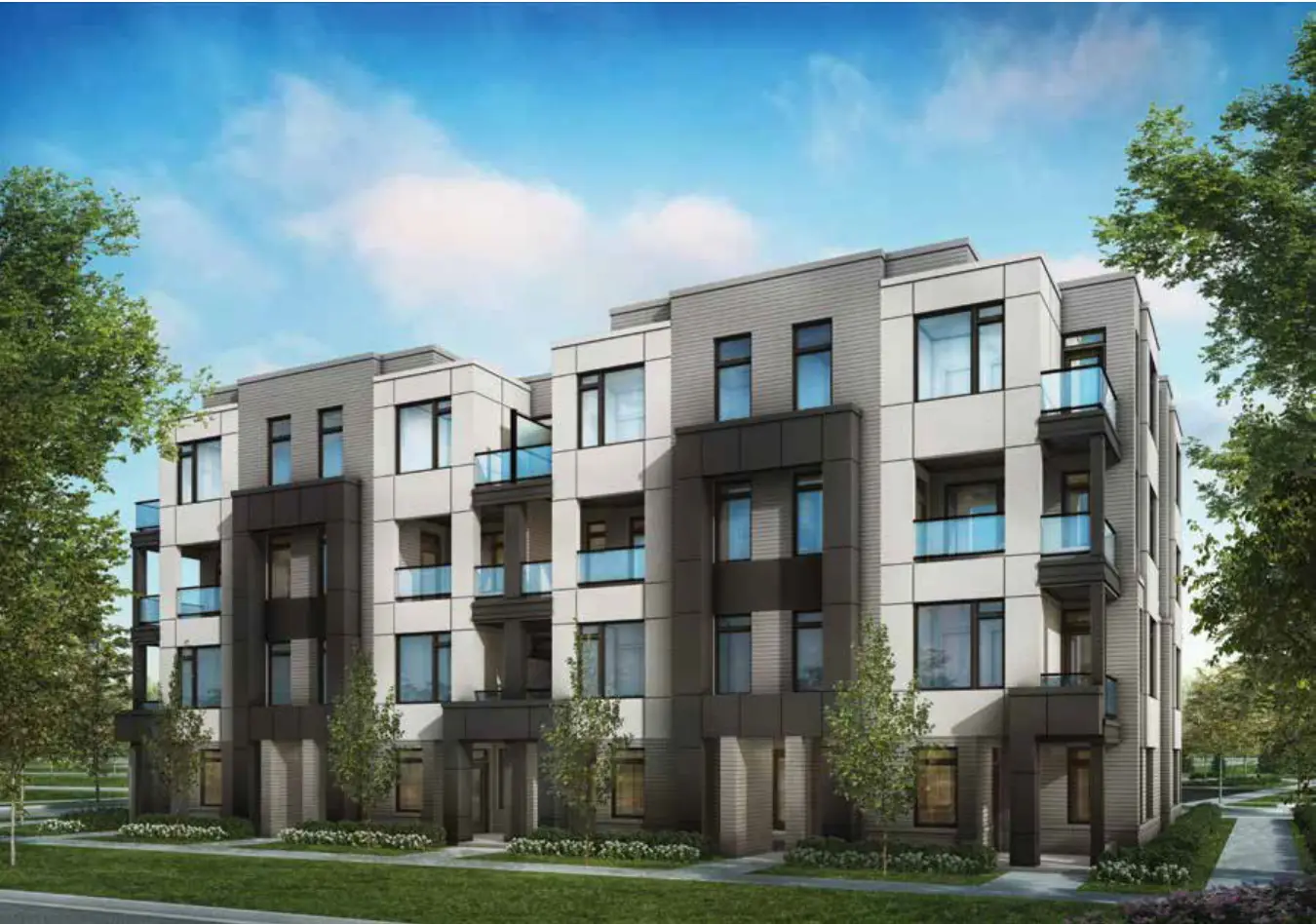 Rendering of the four-storey Ellia Terrace Collection townhome exterior