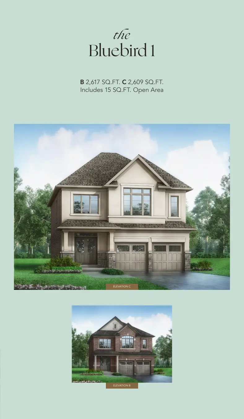 Rendering of the Bluebird 1 40' detached home