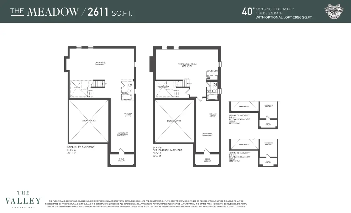 Floor plan page for The Meadow detached home
