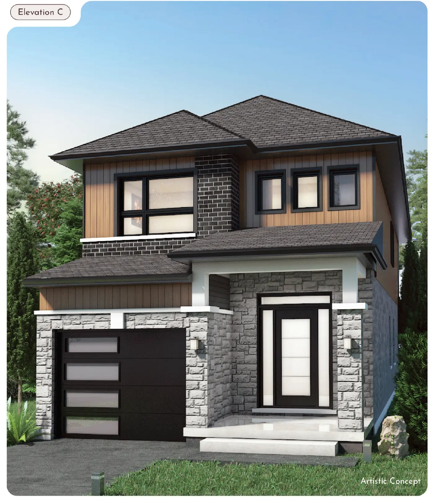 Rendering of the Silverbrook detached home, Elevation C